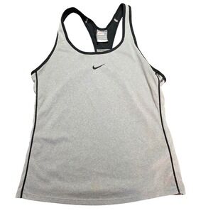 Nike Fit Dry Racerback‎ Tank Top Women's Small Light Gray Athletic Workout Shirt